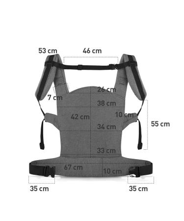 Ergonomic Children's Power Baby Carrier Milo - Back & Belly Carrier for Infants & Toddlers | Lightweight Cotton Gray 3 Months to 20 kg - Buy Online on GoSupps.com