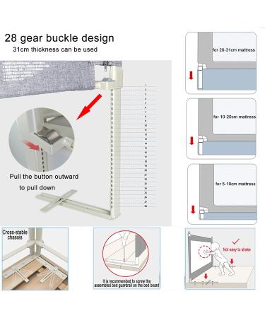 SINGYOO Grey Bed Rails for Toddlers - Extra Long Full Size Guardrail for Twin Queen & King Bed - 75 L x 30 H - Buy Online on GoSupps.com