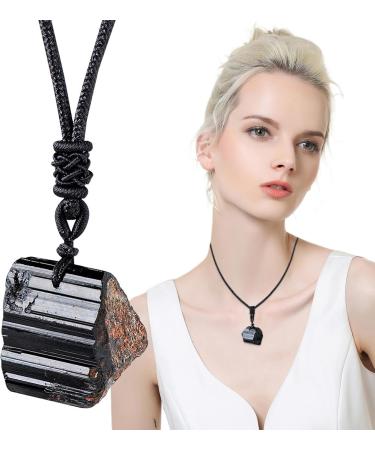 Raw Crystal Necklace - Vintage Natural Stone Pendant Women Mysterious Necklace Women's Pendant Necklaces for Working Home Shopping Dating Gathering Traveling Maijia - Buy Online on GoSupps.com