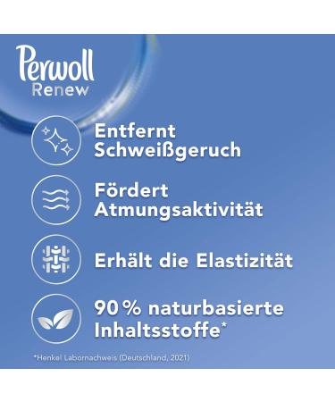 Perwoll Renew Sport Liquid Detergent 4-pack | Hygiene Detergent for Sports & Functional Clothing | Intensive Freshness (1.375L 100 Washes) - Buy Online on GoSupps.com