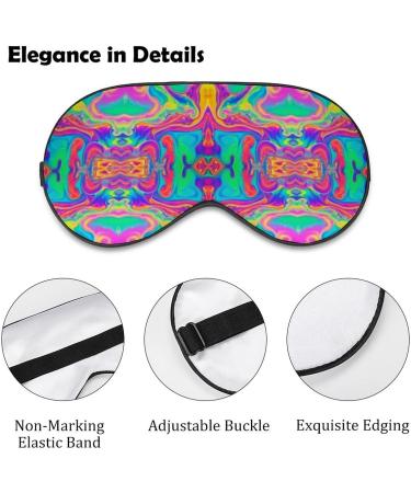 Vintage Neon Rainbow Tie Dye Sleep Mask for Women | Adjustable Eye Shades with Elastic Strap | Best Sleep Accessories - Buy Online on GoSupps.com