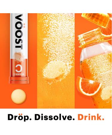 Voost Vitamin C with Zinc & Electrolytes 1000mg | Immune Support Effervescent Tablet | No Sugar & Low Calorie | Blood Orange Flavor - 40 Count - Buy Online on GoSupps.com