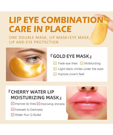 Buy Sulily 30-Piece Lip & Under Eye Mask Set | 24K Gold Gel Collagen Patches for Dark Circles & Puffiness | Moisturizing Cherry Lip Masks - International Shipping Available - Buy Online on GoSupps.com