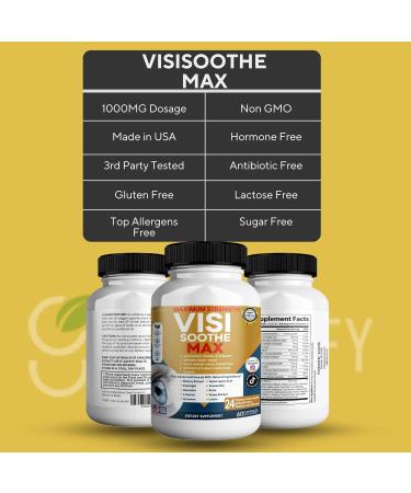 GREENVIFY Vision Soothe Max Eye Health Supplement 60 Capsules 24 Herbal Extracts with Vitamins and Minerals Maximum Strength (1) - Buy Online on GoSupps.com