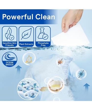 Eco-Friendly Laundry Detergent Sheets - Ocean Breeze Scent 180 Loads Portable & Space-Saving for Travel - Buy Online on GoSupps.com