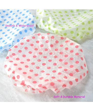 Waterproof Shower Caps 3 Pack - Reusable Plastic Hair Hats for Kids, Women, Men - Large Elastic Band for Long Hair Protection - Ideal for Spa, Salon, and Hair Mask Treatment - Buy Online on GoSupps.com