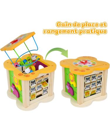 Jerryvon 6-in-1 Motoric Cube Wooden Toys for Toddlers - Educational Labyrinth Toy for Kids Age 1-2 Perfect for Boys & Girls - Buy Online on GoSupps.com