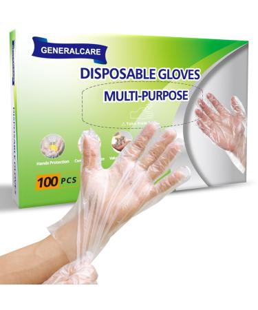 100 Pcs Disposable Plastic Gloves Food Handling Service Gloves Disposable for Cooking Kitchen Cleaning Food Prep Safe Restaurant Dye Universal Size 100pcs