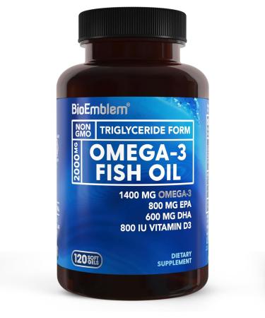 BioEmblem Vitamin B-Complex- All 8 Active Forms with Methyl Folate and Omega-3 Fish Oil 2000mg - Small Size Softgels - Buy Online on GoSupps.com