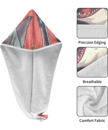 Shark Singing Hair Towel 2 Pack - Super Absorbent Quick Dry Hair Turbans | Ultimate Hair Drying Solution for Women & Girls - Buy Online on GoSupps.com