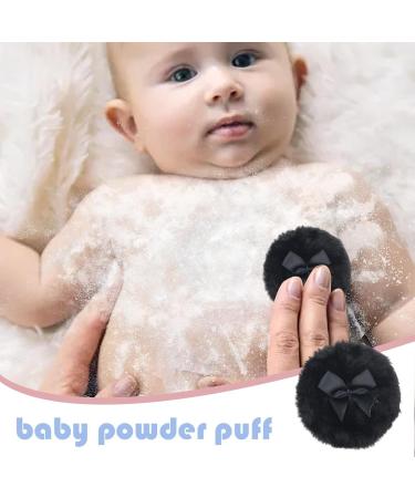 Furry Powder Puff | Ultra Soft Round Makeup Powder Puff with Ribbon Bow | Body Powder Applicator for Baby Kid Adult Makeup Tool for Home & Travel Black - Buy Online on GoSupps.com