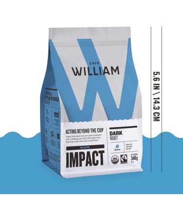 Organic Whole Bean Coffee | Specialty Grade Certified Fair Trade Drip V60 Pour Over Filter | Caf William Sustainably Roasted in Canada - Impact 340.00 g (Pack of 3) Impact 340 g (Pack of 3) - Buy Online on GoSupps.com
