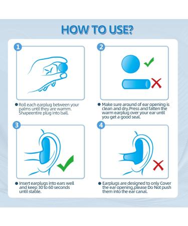 Reusable Ear Plugs Silicone Ear Plugs for Sleeping Waterproof Noise Cancelling Earplugs for Concerts Swimming Shooting Snoring Airplane Motorcycle NRR 32dB 12 Pack - Buy Online on GoSupps.com