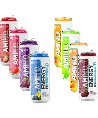 Optimum Nutrition Amino Energy Plus Electrolytes Sparkling Hydration Drink, Keto Friendly BCAAs 8 Flavor Variety Sampler (8 Pack) 10