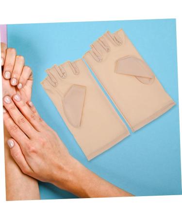 POPETPOP 1 Pair Nail Gloves Gel Lamp Anti-uv Miss Spandex 17x8.5cm Beige - Buy Online on GoSupps.com