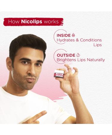 Bella Vita Organic NicoLips Lip Balm Scrub 20g - Lighten & Brighten Dark Lips | For Men & Women - Buy Online on GoSupps.com