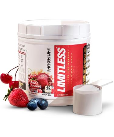 Buy LIMITLESS Magnum 504g - Sugar Free Creatine Monohydrate Pre Workout Powder for Energy Focus & Endurance - Ideal for Men & Women - Fruit Punch Flavor - International Shipping Available - Buy Online on GoSupps.com