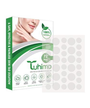 TUHIMO Pimple Patch Removal Device Pimple Remover for All Skin Types Herbal Condensed Patch for Small Large Pimples Wart - 72 Patches Bioclear Skin Tag Remover 1.0 count