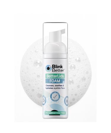 BlinkBetter BetterLids Foaming Eyelid Cleanser Gentle Daily Foam for Eyelids Eyelashe Wash & Face Soothing Tea Tree Oil Formula with Ectoin & Centella Non-Stinging Preservative-Free 2 fl oz