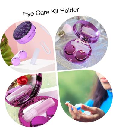 Lurrose Violet Contact Lens Container Kit - Travel Case & Organizer for Eyewear Accessories | Eye Care Box 7.5x3cm Purple - Buy Online on GoSupps.com