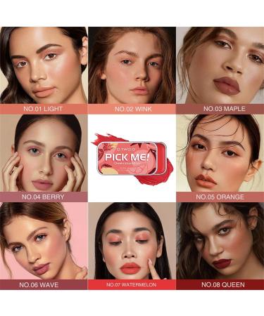 3-in-1 Lipstick Eye Shadow Blush Repairing Palette Rouge Natural Matte Peach Contouring Blusher Cream Blush Cheek Ideal Gel Blush Gift for Women Girl No.06 Wave - Buy Online on GoSupps.com