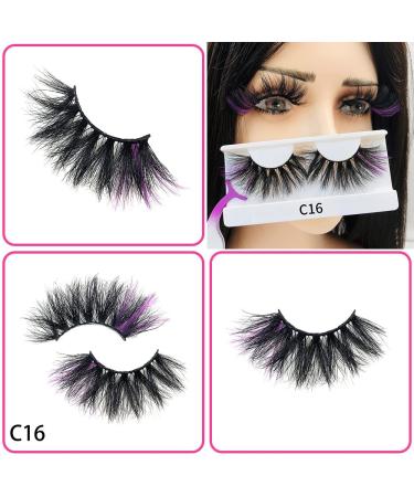 Colored Mink Lashes: 25mm Dramatic Wispy Eyelashes in 5 Mixed Colors - Pack of 5 Pairs - Buy Online on GoSupps.com