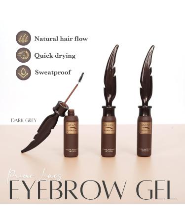 Eyebrow Gel with Feather Brush - Long-Lasting Smudge-Proof Formula for Perfect Natural Brows - 5ML Dark Gray - Buy Online on GoSupps.com