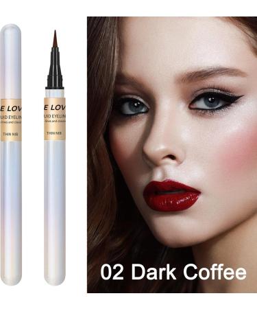 Liquid Eye Liners | Fine Tip Waterproof Liquid Eyeliners Smooth Highly Pigmented Long-Lasting Eye Liners for Halloween Eye Makeup Shows Fit All Eye Shapes Uaxiu 02# - Buy Online on GoSupps.com