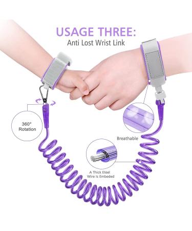Accmor Toddler Harness Leash + Children Anti Lost Wrist Link 3 in 1 - Purple Butterfly Harness for Baby Girls - Buy Online on GoSupps.com