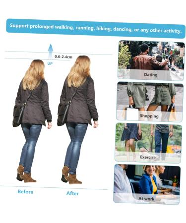 NOLITOY Height Increasing Insoles for Women | 2 Pairs Heel Cushion & Lift for Sneakers | Adjustable Suede Shoe Pads - Buy Online on GoSupps.com