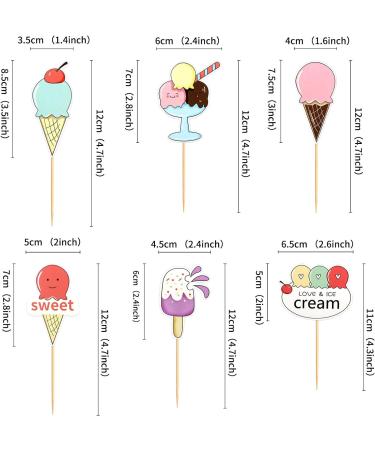 Blumomon 36Pcs Summer Ice Cream Cupcake Decorations Baby Shower Summer Theme Birthday Party Cake Decorations Summer-36 - Buy Online on GoSupps.com