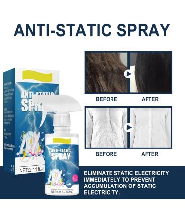 60ML Anti-Static Spray Anti-Static Spray for Clothes Cling Static Guard Spray Anti Static Cling Laundry Static Remover Fabric Spray Static Cling Remover for Clothing Textiles Hair - Buy Online on GoSupps.com