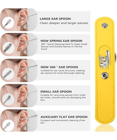 Pleteffect Ear Cleaner Tool Set | Innovative Earwax Removal Kit | Portable Ear Cleaning Tools with PU Leather (Yellow) - International Shipping Available - Buy Online on GoSupps.com