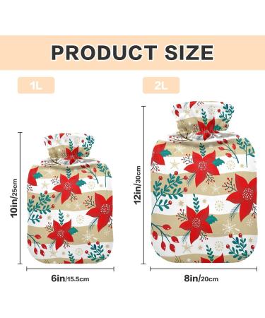 2L Poinsettia Heat Bottle for Pain Relief - Perfect for Headaches Back Pain & Foot Warmth - Ideal Water Bag for Bed Warmth - Buy Online on GoSupps.com