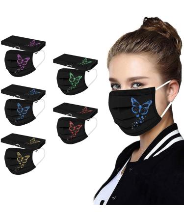 Amyglin 50 Pack Disposable 3-Layer Mouth-Nose Protection - Breathable Butterfly Motif Neck Gaiter for Adults - Buy Online on GoSupps.com