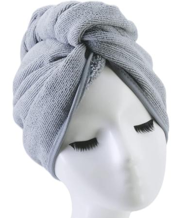 Polyte Hair Turban Towel - Microfiber 30x71 cm (Grey) - Pack of 2 | Fast International Shipping - Buy Online on GoSupps.com
