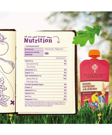 Pumpkin Tree Peter Rabbit Organics Super Oats & Seeds Puree Squeeze Pouch - Banana Raspberry Blueberry 4oz (Pack of 10) - Buy Online on GoSupps.com