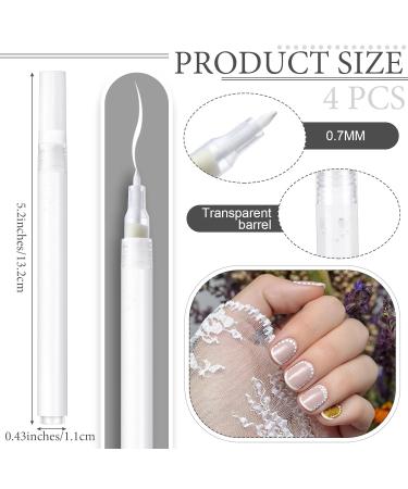 Blulu French Manicure White Tip Pen - 4 Pcs Nail Art Set for Women | DIY Pedicure & Traditional Nail Polish | International Shipping Available - Buy Online on GoSupps.com