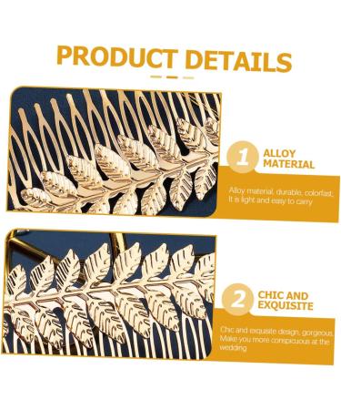 Angoily Bridal Hair Comb Gold Hair Comb Hair Combs Slides for Women Bridal Insert Comb Vintage Hair Accessories Bridal Hair Accessories Tiaras for Women Alloy Bride Olive Leaf Wedding - Buy Online on GoSupps.com