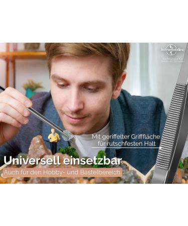 Straight Tweezers 20 cm - Stainless Steel with Internal Teeth for Precision | International Shipping Available - Buy Online on GoSupps.com