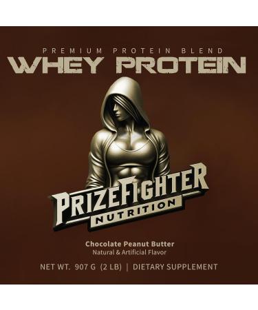 Chocolate Peanut Butter Whey Protein (2 lb) - 25g Protein Digestive Enzymes for Muscle Recovery | Made in the USA - Buy Online on GoSupps.com