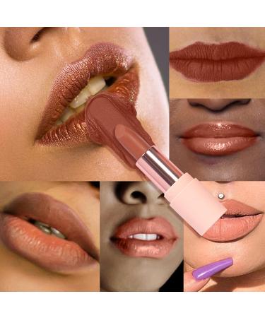 4Pcs Semi-Matte Nude Lipstick Set - Long Lasting Waterproof & Pigmented Velvet Finish for Women | Ideal Neutral Lip Makeup - Buy Online on GoSupps.com