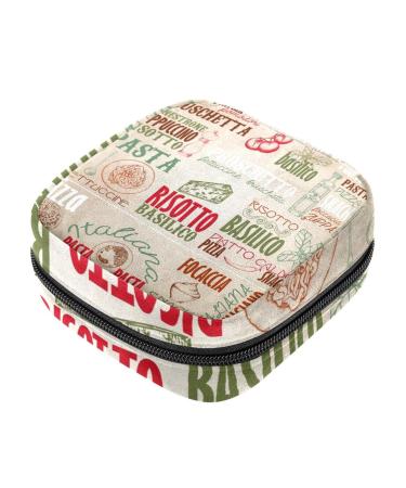 Menstrual Bag with Zipper Ladies Napkin Bag Tampons Collection Bag for Women and Girls (Italy Gourmet Art)
