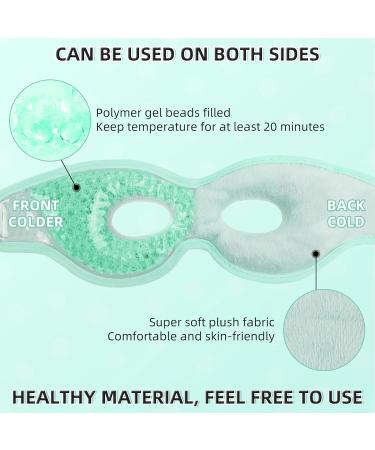 WOVTE Cooling Eye Mask Reusable Hot or Cold Therapy Gel Bead Eye Mask with Soft Plush Backing and Adjustable Strap for Puffy Eyes Dry Eyes Dark Circles Headache (Green(hollow)) - Buy Online on GoSupps.com