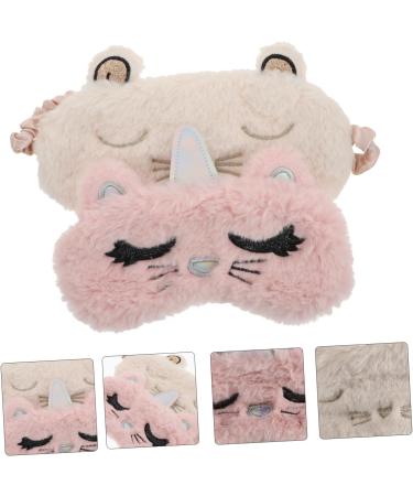 Beaupretty 2pcs Cat Eye Mask - White Polyester Eye Shadow for Students - Perfect Eye Cover for Sleep & Relaxation - Buy Online on GoSupps.com