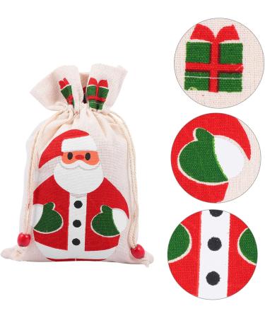 SEWOART 6pcs Pack Christmas Drawstring Bag Printing Cotton Bag 15x23cm Assorted Color 3 - Buy Online on GoSupps.com