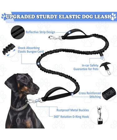 Vobuke Adjustable Hands-Free Dog Jogging Leash - Shock Absorption Reflective Design & Carabiner for Small & Medium Dogs up to 177lbs - Buy Online on GoSupps.com