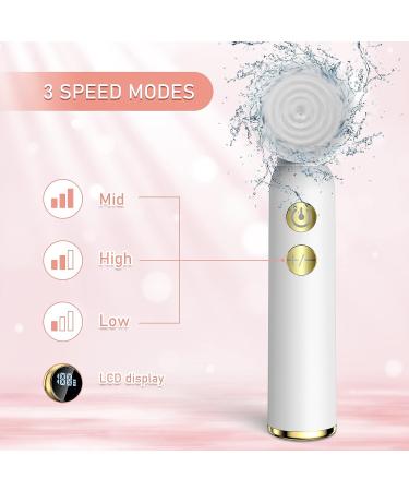 NewWay Rechargeable Facial Cleansing Brush | IPX6 Waterproof | 6 Brush Heads | Rotation Face Scrubber | Exfoliating Deep Cleaning Tool - Buy Online on GoSupps.com