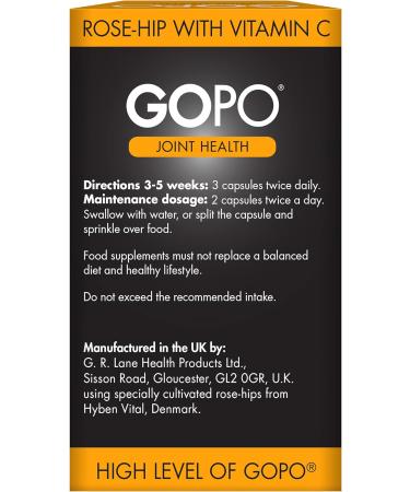 GOPO Joint Health 120 Capsules - Rose-Hip & Vitamin C - Supports Healthy & Flexible Joints - 120 Count - Buy Online on GoSupps.com
