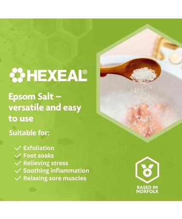 Hexeal Epsom Salt 5kg 5kg Bag of Food Grade Bath Salts to Soothe Muscles Joints & Aches Magnesium Sulphate for Bathing Gardening & Beauty Household Commercial & Industrial Use - Buy Online on GoSupps.com